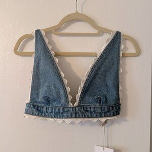 Denim & lace top